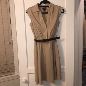 Adrianna Papell Tan Shirt Dress with Belt